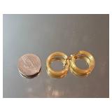 14K Yellow Gold Textured Hoop Earrings