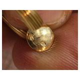 14K Yellow Gold Textured Hoop Earrings