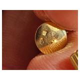 14K Yellow Gold Textured Hoop Earrings