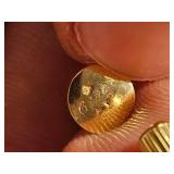 14K Yellow Gold Textured Hoop Earrings