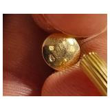 14K Yellow Gold Textured Hoop Earrings