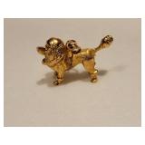 14K Yellow Gold Poodle Dog Charm ~ 17g