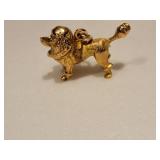 14K Yellow Gold Poodle Dog Charm ~ 17g