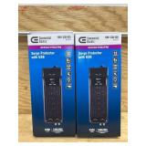 6 ft. 12-Outlet Surge Protector with Coax and USB RJ45, Black (lot of 2)