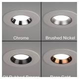 4 in. Adjustable CCT Integrated LED Recessed Light Trim Can Light with 4 Trim Color Trim Options 1000 Lumens Dimmable (lot of 8)