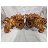 Pair of Wooden Asian Carvings