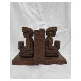 Wooden Carved Book Ends