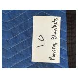 Set of 10 Blue Quilted Moving Blankets