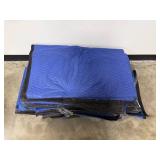 Set of 10 Moving Blankets Blue and Black