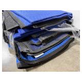 Set of 10 Moving Blankets Blue and Black