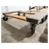 Set of 4 Carpeted Furniture Dollies with Casters