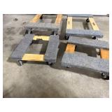 Set of 4 Carpeted Furniture Dollies with Casters