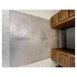 Wood Office Desk with 6 Drawers and Brass Handles