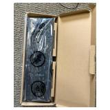 HP Desktop Monitor Bundle with Dell Keyboard, HP Mouse, Labtec Speakers, Copy Paper, and Workshop Cord