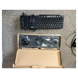 HP Desktop Monitor Bundle with Dell Keyboard, HP Mouse, Labtec Speakers, Copy Paper, and Workshop Cord