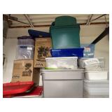 Collection of Assorted Plastic Storage Bins, Organizers, and Lids