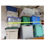 Collection of Assorted Plastic Storage Totes and Bins