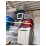 Collection of Assorted Plastic Storage Totes and Bins
