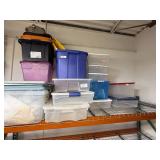 Collection of Assorted Plastic Storage Totes and Bins