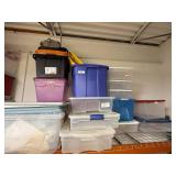 Collection of Assorted Plastic Storage Totes and Bins