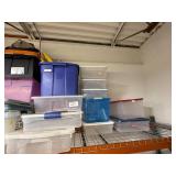 Collection of Assorted Plastic Storage Totes and Bins