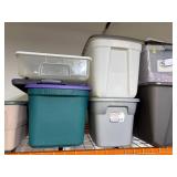 Lot of 12 Storage Totes and Moving Boxes Assorted Sizes