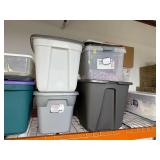 Lot of 12 Storage Totes and Moving Boxes Assorted Sizes