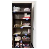 Tall Wood Bookshelf with Assorted Home Decor Items - contents not included