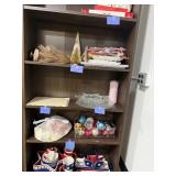 Tall Wood Bookshelf with Assorted Home Decor Items - contents not included