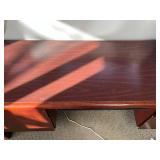 Wood Office Desk with Locking Storage and Keyboard Tray, 60x22x30 in