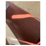 Wood Office Desk with Locking Storage and Keyboard Tray, 60x22x30 in