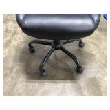 Black Faux Leather Swivel Office Chair with Armrests