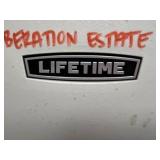 Set of 5 Lifetime White Folding Chairs with Steel Frames