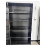 Black 5-Shelf Bookcase 71x35.5x12 Inches