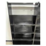 Black 5 Shelf Bookcase 71x35.5x12 Inches