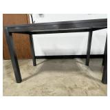 Dark Wood Office Table & Adjustable White Desk Lamp with Flexible Neck