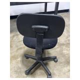 Office Desk and Black Adjustable Rolling Chair Set