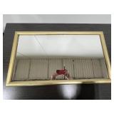 Rectangular Wall Mirror with Gold-Tone Frame 32x18 in