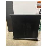 Black Wood Storage Cabinet with Adjustable Shelves 31x15x37 Inches