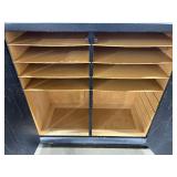 Black Wood Storage Cabinet with Adjustable Shelves 31x15x37 Inches