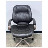 Lane Black Leather Executive Office Chair with Adjustable Height