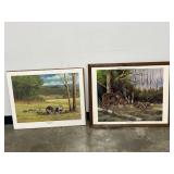 Pair of Signed & Numbered Wild Turkey Art Prints - Southern Pleasure by Joe C. Michelelet and Who