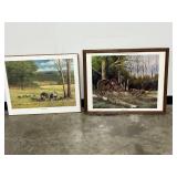 Pair of Signed & Numbered Wild Turkey Art Prints - Southern Pleasure by Joe C. Michelelet and Who