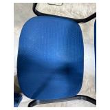 Blue Fabric Office Chair with Armrests and Casters