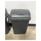 Set of 4 Plastic Wastebaskets with Lids and Open Tops