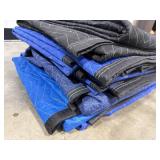 Lot of 10 Padded Moving Blankets Black and Blue