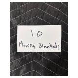 Lot of 10 Padded Moving Blankets Black and Blue