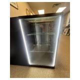 Black Retail Counter with Glass Display Case and Storage, 48x22x42 in - contents not inc