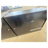 48" Black Glass Display Showcase Cabinet with LED Lighting and Locking Storage