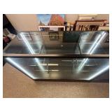 48" Black Glass Display Showcase Cabinet with LED Lighting and Locking Storage